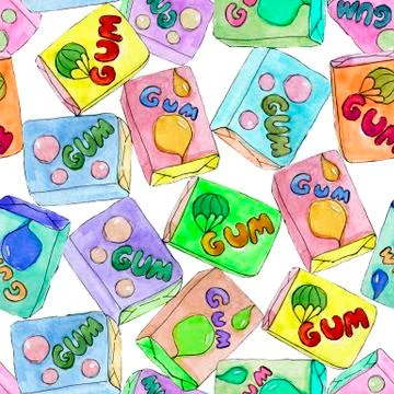 Colorful pattern with chewing gum Stock Illustration