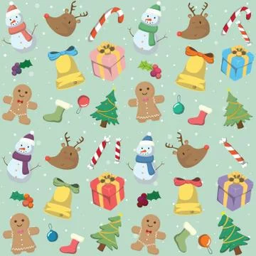 Colorful pattern with christmas elements 스톡 일러스트
