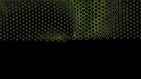 Colorful pattern of circles and hexagons on a dark background Stock Illustration