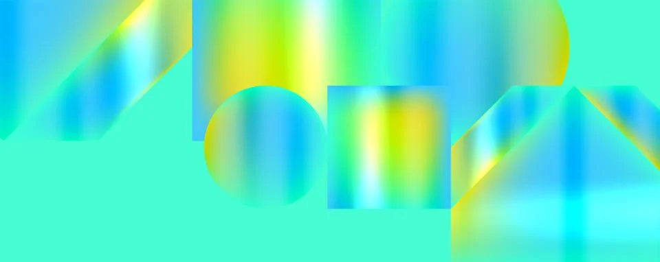 Colorful pattern of circles and rectangles in electric blue and magenta hues Illustrazione stock