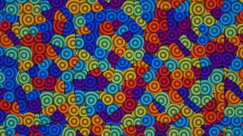 Colorful pattern with circles and shapes for live visuals Stock Footage 337828096