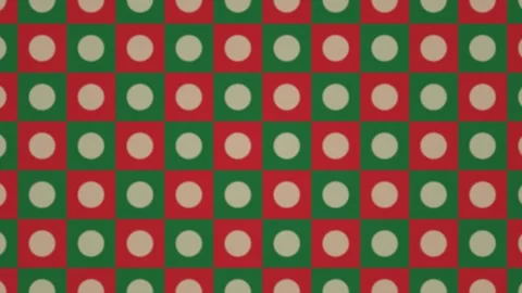 Colorful pattern of circles and squares in red and green Stock Footage 338035243