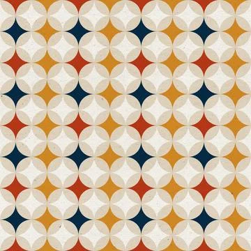 A colorful pattern of circles and squares Stock Illustration
