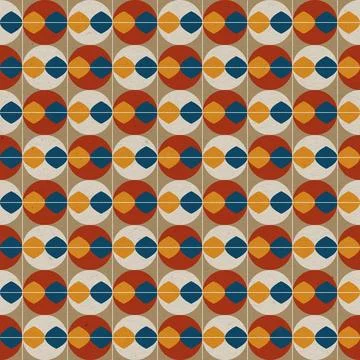 A colorful pattern of circles and squares Stock Illustration