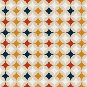 A colorful pattern of circles and squares Stock Illustration