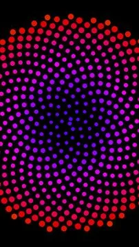 Colorful pattern of circles creating a visual effect at night Illustrazione stock