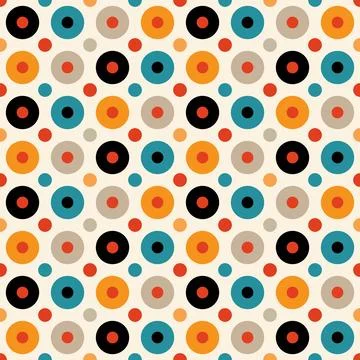 A colorful pattern of circles is displayed on a white background Stock Illustration