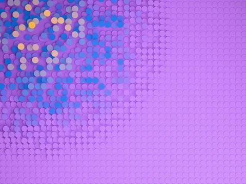 Colorful pattern of circles in gradient of lavender color, blue and yellow... Illustrazione stock