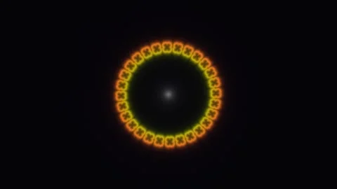 Colorful pattern with circular design and glowing elements Stock Footage 338131159