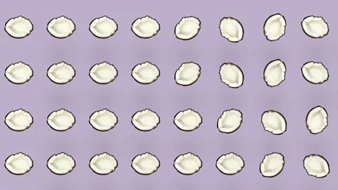 Colorful pattern of coconuts. Top view. Minimal tropical fruit summer concept Stockbeeldmateriaal 167477364