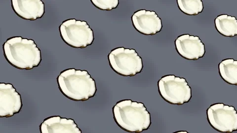 Colorful pattern of coconuts. Top view. Minimal tropical fruit summer concept 動画素材 167478761