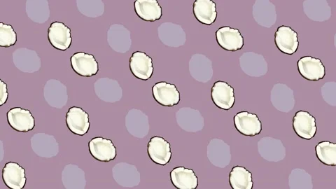 Colorful pattern of coconuts. Top view. Minimal tropical fruit summer concept Stockbeeldmateriaal 167484681