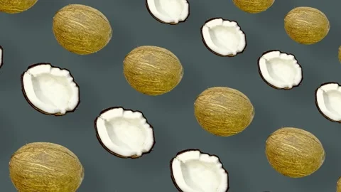 Colorful pattern of coconuts. Top view. Minimal tropical fruit summer concept Stockbeeldmateriaal 167487702