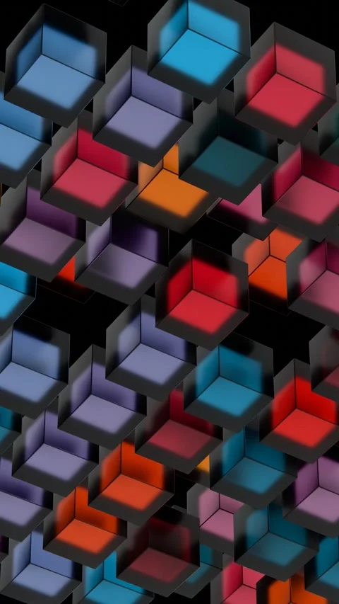 A colorful pattern of cubes Stock Footage 309948580