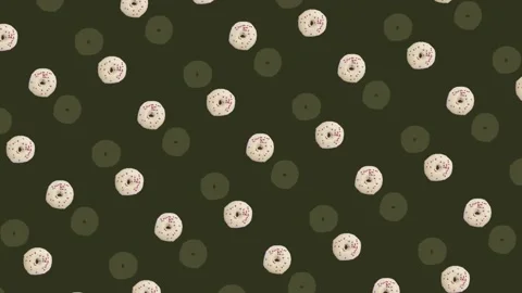 Colorful pattern of donuts. Seamless pattern with donut. Doughnuts. Top view Stock Footage 167484664