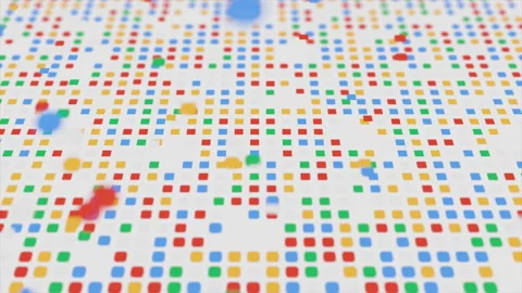 Colorful pattern of dots creates an engaging visual experience of data blocks Stock Footage 321960920