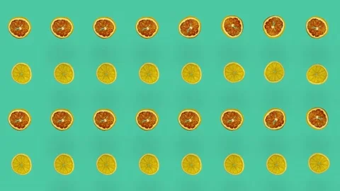 Colorful pattern of dried grapefruits and oranges slices. Seamless pattern with Stock Footage 167485848