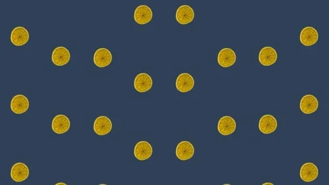 Colorful pattern of dried orange slices. Seamless pattern with dried orange Stock Footage 167475643