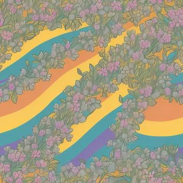 Colorful pattern with flowers Stock Illustration