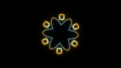 Colorful pattern forms a glowing star on a dark backdrop Video stock 338180911