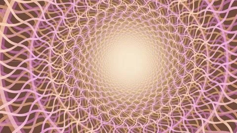 Colorful pattern forms a tunnel effect with light at the center Stock Footage 337411320