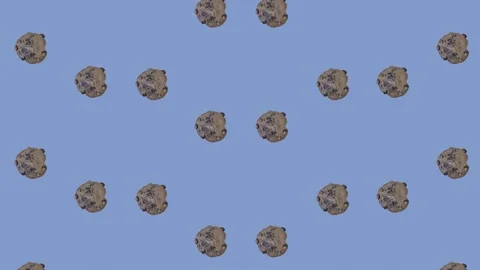 Colorful pattern of fresh chocolate chip cookies. Seamless pattern with cookie Stock Footage 167475683