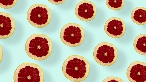 Colorful pattern of fresh grapefruits. Top view. Seamless pattern with Stockbeeldmateriaal 167479619