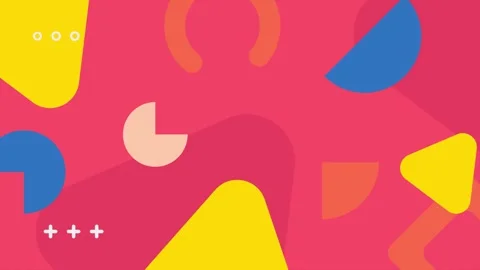 Colorful pattern with geometric elements seamless 4k video background motion pop Stock Footage 324832879