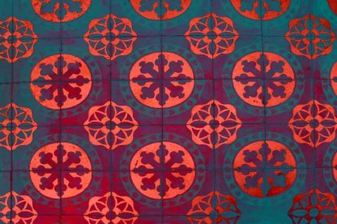 Colorful pattern glazed tile wall texture background Foto stock