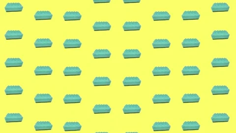 Colorful pattern of green kitchen sponges on yellow background. Seamless pattern Stock Footage 167484429
