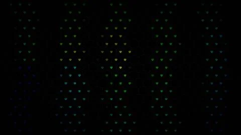 Colorful pattern of hearts in dark background shows design work Stock Illustration