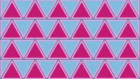Colorful pattern of inverted triangles. 3d rendering loop animation 4K Stock Footage 275011771