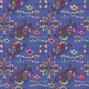 Colorful pattern with islamic vignettes Stock Illustration