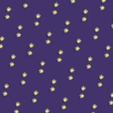 Colorful pattern of japanese sushi rolls on violet background. Top view. Flat Stock Photos