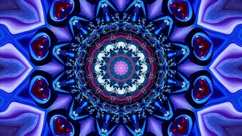 Colorful Pattern Mandala Kaleidoscope Motion Abstract Background Video stock 223298533