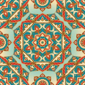 Colorful pattern of mandalas. Stock Illustration