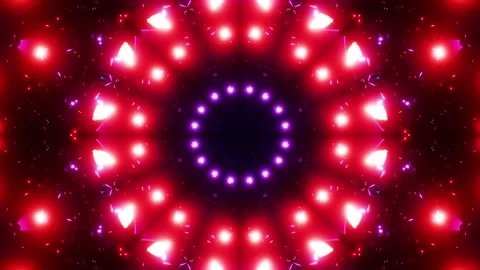 Colorful pattern with many small squares and dots in the center. Kaleidoscope VJ Stock Footage 251527375