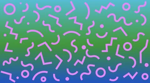 Colorful Pattern. Modern Geometric Abstract Shapes. Squiggle Zig-Zag Background イラスト素材