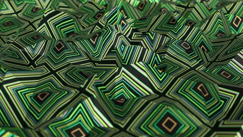 Colorful pattern moving polygonal geometry surface looping 3D animation Stock Footage 221198758