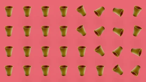 Colorful pattern of paper drinking cups on pink background. Seamless pattern Stock-Footage 167485180