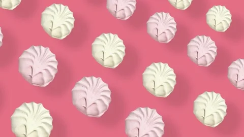 Colorful pattern of pink and white zephyr. Seamless pattern with zephyr Stock Footage 167486520