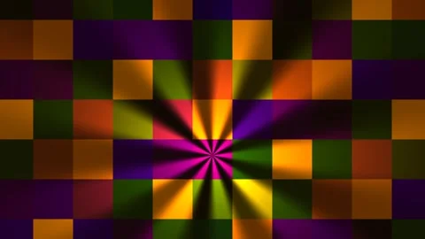 Colorful pattern with radiant light and squares in motion Stock Footage 338065380
