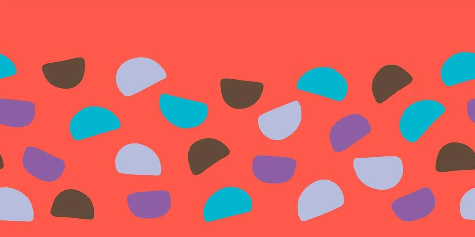 Colorful pattern random semicircles border Stock Illustration