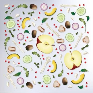 Colorful pattern Raw Food Background Vector Illustration Stock Illustration