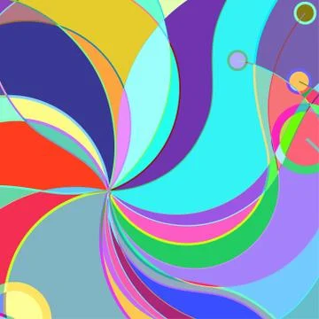 Colorful pattern in retro style composed of gently curved lines Illustrazione stock