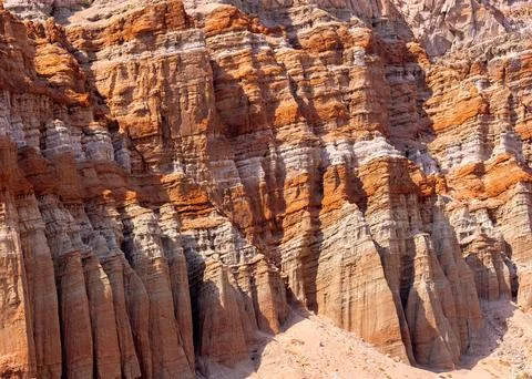 Colorful pattern of Sandstone rock formations at Red rock canyon state park.. Stock Photos