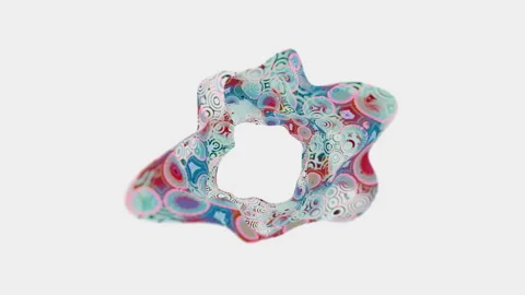 Colorful pattern shapes displayed from multiple angles, showcasing vibrant color Stock Footage 321009070