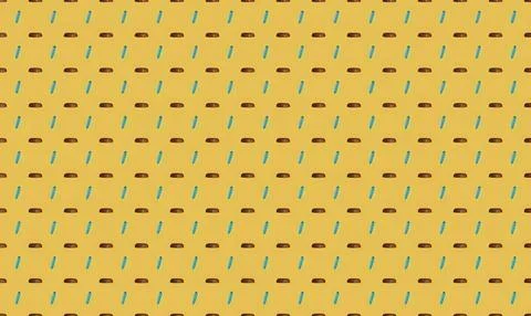 Colorful pattern of small shapes on yellow background Stock Illustration
