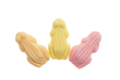 Colorful pattern soft sweets frogs for Sinterklaas. Event in Holland, Netherl Stock Photos