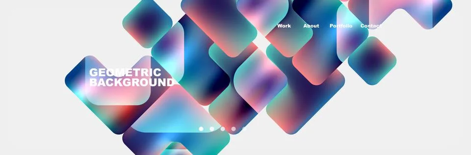 Colorful pattern of squares and triangles on white background Stock Illustration